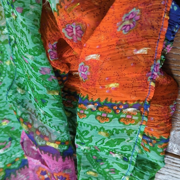 ANTHRO I Boho Sheer Smocked Antonella Peasant Blouse Top by Akemi + Kin, XS - Picture 14 of 15